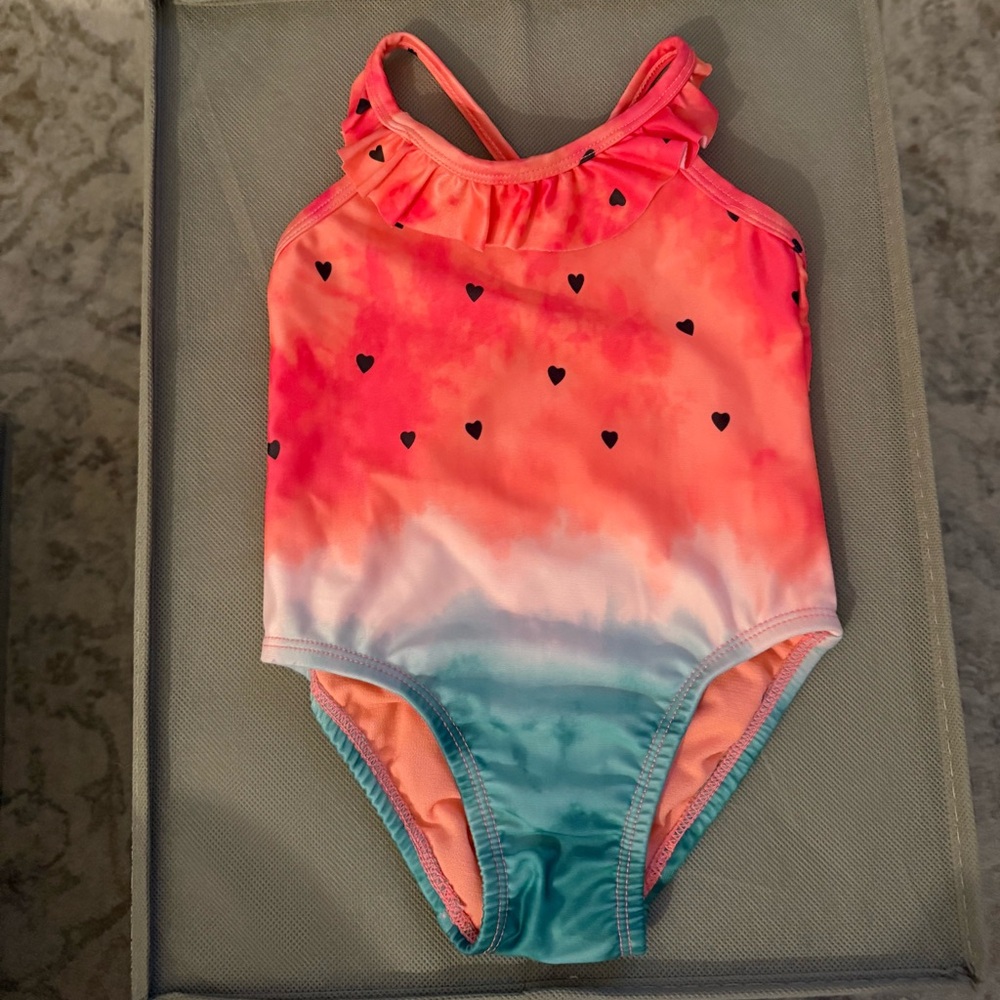 Jumping Beans Watercolor Watermelon Ombre Kids Swimsuit